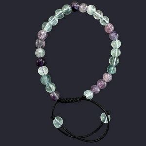 Fluorite Adjustable Gemstone Bead Bracelet 6mm